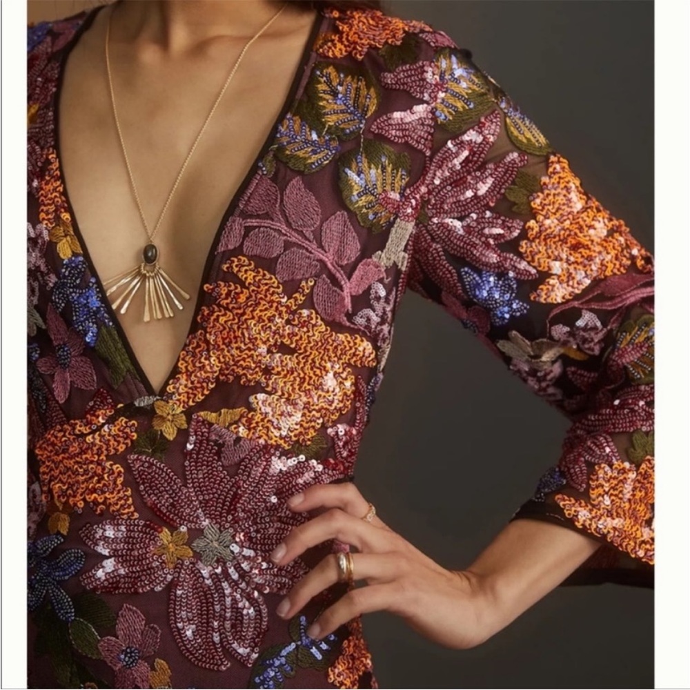 Anthropologie sequin backless dress